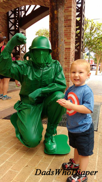 Picture with Green Army Man at Walt Disney World